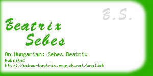 beatrix sebes business card